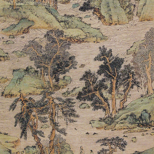 文徵明万壑争流图复古书画竖幅挂轴征明国画真迹高清微喷复制装饰 - 图1