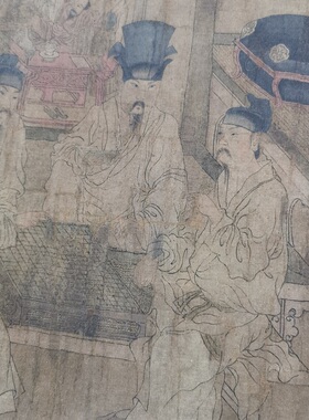 周文矩 重屏会棋图 复古书画真迹高清微喷仿古复制装裱挂轴装饰画