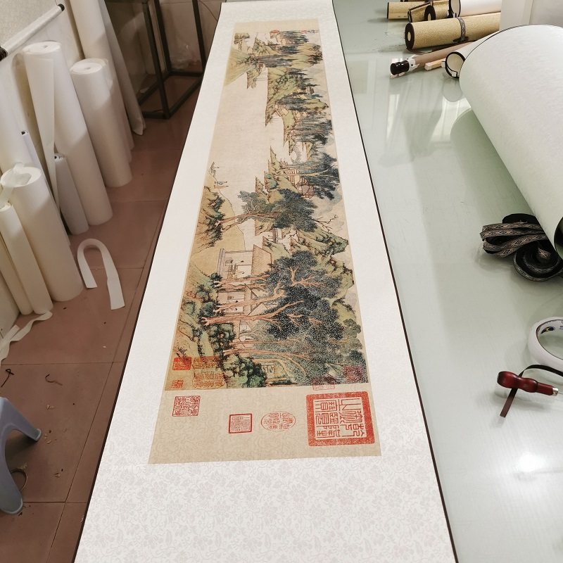 明文征明国画真迹浒溪草堂图复古书画高清微喷横幅仿古装裱装饰画,淘宝优惠券,粉丝福利购,淘宝优惠卷