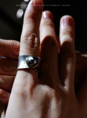 大溪地海水黑珍珠戒指指环女