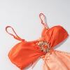 Temperament retro gradient sexy satin suspender dress