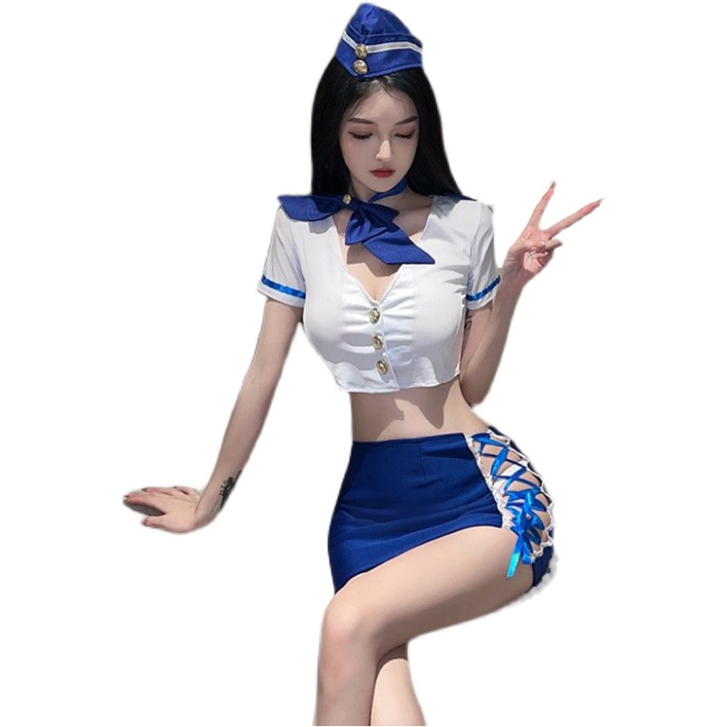 万圣节cos服性感纯欲风空姐教官职业套装主播夜店cosplay女警制服