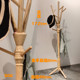Solid wood coat rack floor-standing clothes rack bedroom room living room vertical modern simple single dry clothes hanging rack