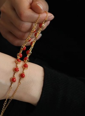 天然手链项链搭配925银设计款高级感