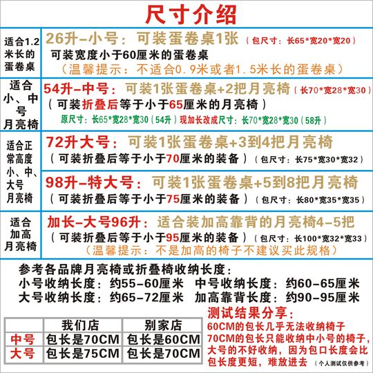 户外露营收纳包加厚帆布大容量蛋卷折叠桌椅月亮椅天幕凳子收纳袋