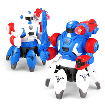 The robot that will walk will be able to launch a missile with a light sound six-claw foot motor robot toy RMB40