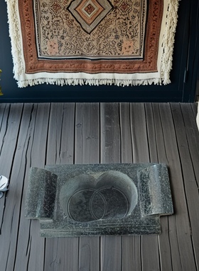 天然石头香炉寺庙祠堂户外供奉祭祀香炉方形四角香炉方鼎