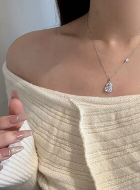 S925银葫芦项链轻奢小众高级感锆石福禄锁骨链2026新款送女友礼物
