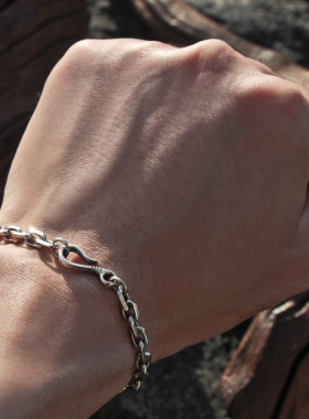 925纯银手链男个性太角链