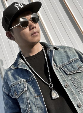 个性圆珠佛牌链男士佛珠链