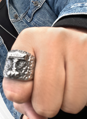 雷神之锤戒指男北欧潮人钛钢