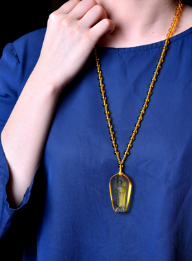 站立琉璃地藏王菩萨像佛像雕像本愿经画像吊坠项链挂件饰品摆件