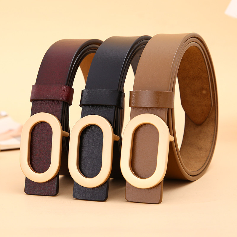 ins女款平滑扣真皮腰带休闲百搭配牛仔裤纯牛皮针扣皮带女士小众,淘宝优惠券,粉丝福利购,淘宝优惠卷