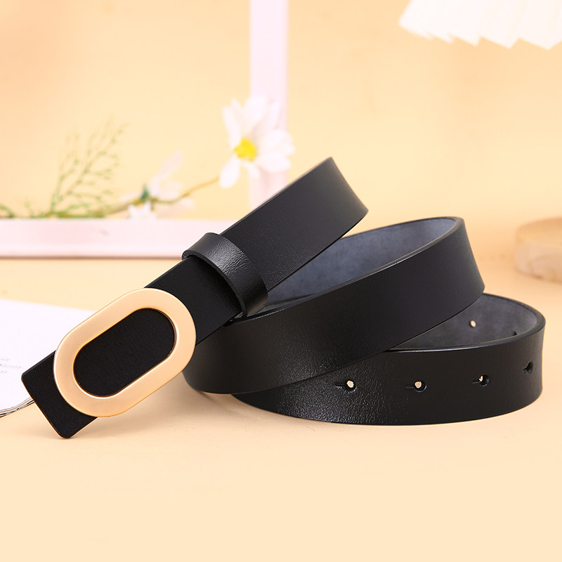 ins女款平滑扣真皮腰带休闲百搭配牛仔裤纯牛皮针扣皮带女士小众,淘宝优惠券,粉丝福利购,淘宝优惠卷