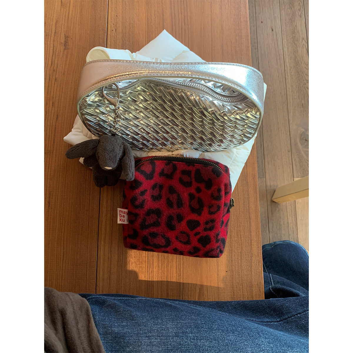 Maybekuii | 福利款｜红色豹纹毛呢方块收纳 卫生棉包 #264,淘宝优惠券,粉丝福利购,淘宝优惠卷