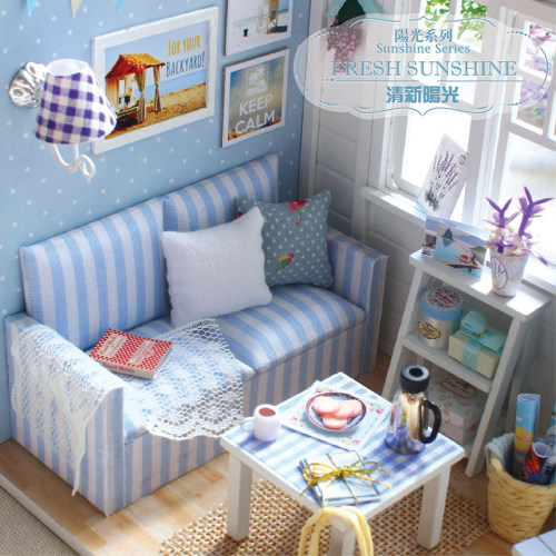 diy小屋卧室公主风手工拼装小房子模型玩具创意儿童节生日礼物女 - 图1