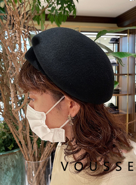 逛街日系女秋冬不对称帽檐贝雷帽