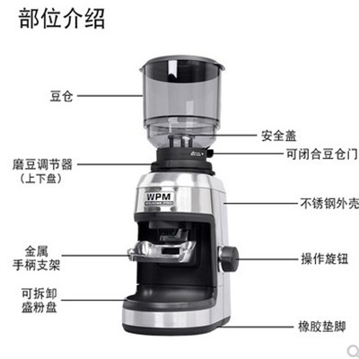 WPM惠家磨豆机ZD17N电动家商用意式咖啡豆研磨粉机器推荐爆款小型 - 图2