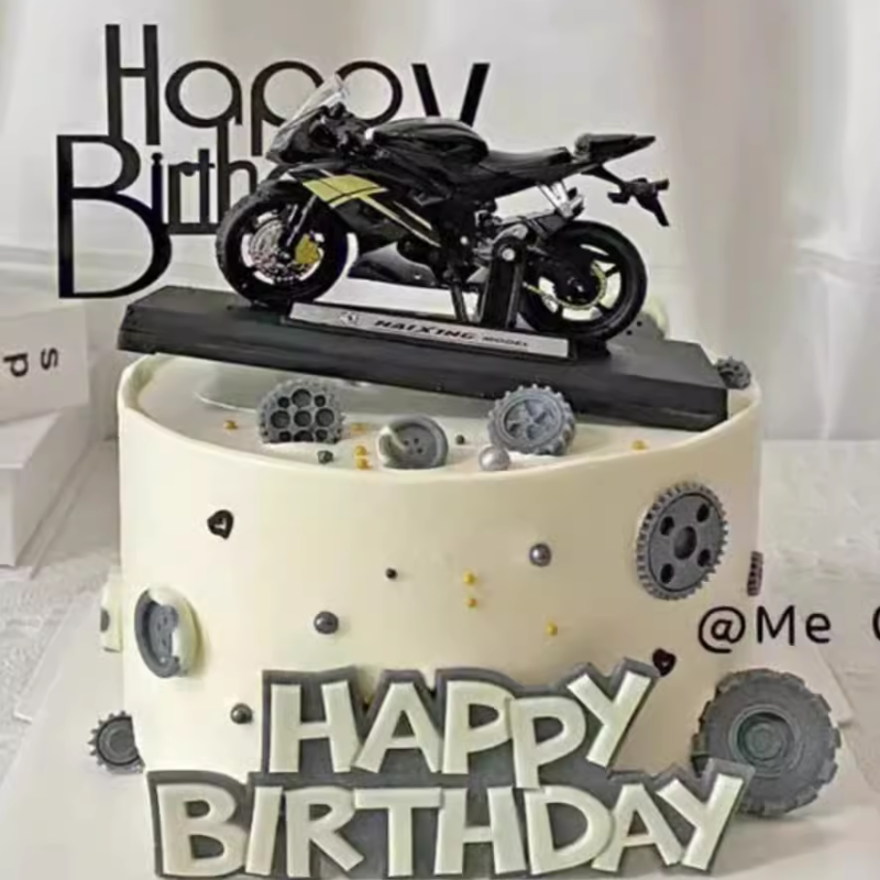 摩托车蛋糕装饰摆件模型机车生日蛋糕装饰男神爸爸生日快乐饰插件,淘宝优惠券,粉丝福利购,淘宝优惠卷