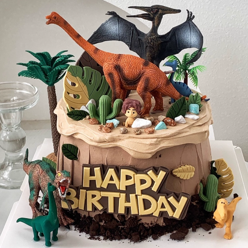 儿童生日蛋糕装饰摆件恐龙当家霸王龙巴奇公仔烘焙摆件场景,淘宝优惠券,粉丝福利购,淘宝优惠卷