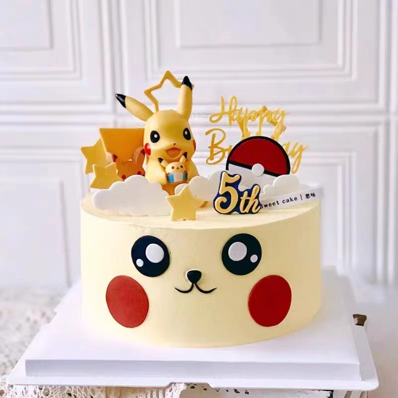 皮卡丘蛋糕装饰摆件六一儿童节宠物小精灵球玩具小公仔车载装饰,淘宝优惠券,粉丝福利购,淘宝优惠卷