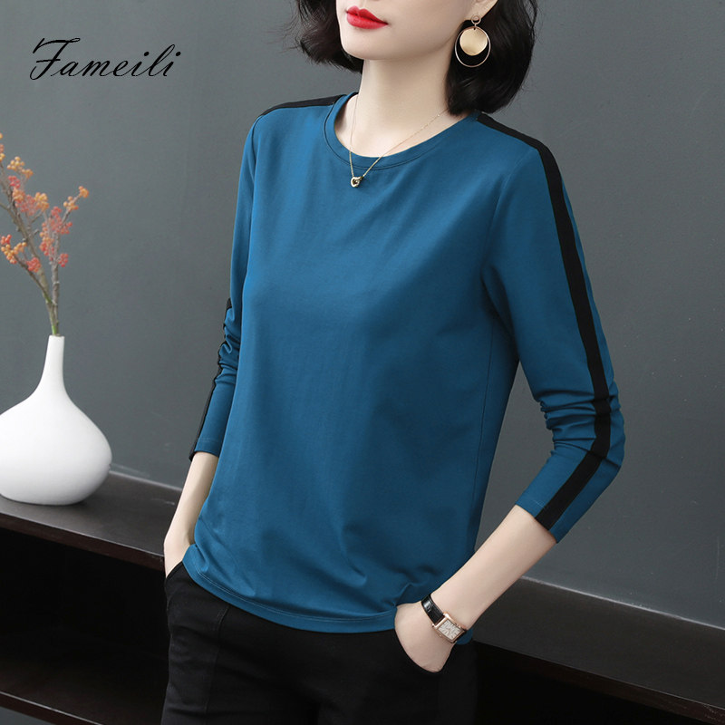 长袖t恤2020秋装新款大码打底衫 法美丽T恤