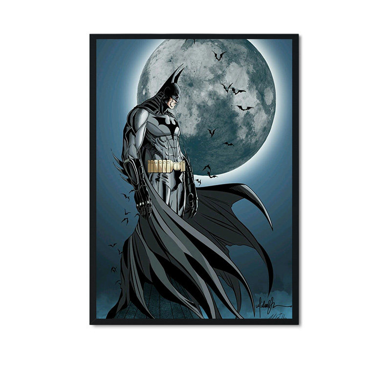 蝙蝠侠卡通海报儿童房装饰画客厅卧室DC正义英雄电影酒吧美式挂画 - 图3