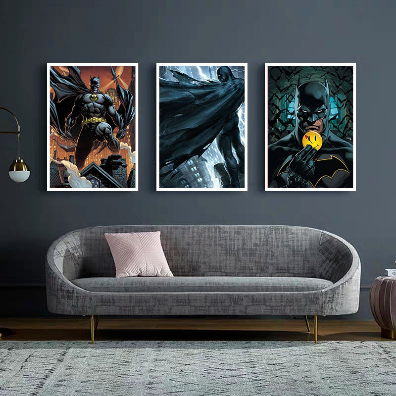 蝙蝠侠卡通海报儿童房装饰画客厅卧室DC正义英雄电影酒吧美式挂画 - 图2