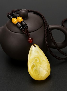 民族风老蜜蜡挂坠装饰品毛衣链