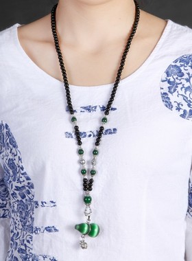 复古葫芦长款韩国吊坠挂饰毛衣链