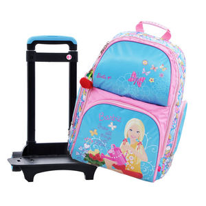 芭比娃娃拉杆书包儿童卡通女孩双肩背包1-4年级小学生专用