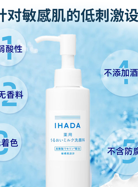 日本直邮资生堂IHADA洗面奶敏感肌干燥肌温和保湿无泡洁面乳洁颜