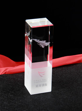 飞机模型老兵退伍送战友水晶内雕