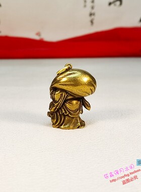 仿古风招财摆件小号钥匙扣布袋佛