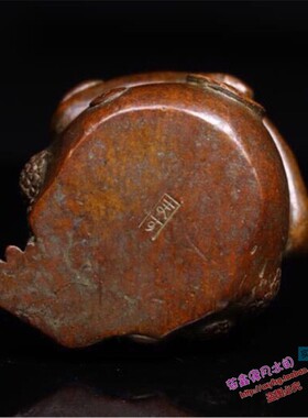 纯铜手工仿古风实心金蟾小摆件