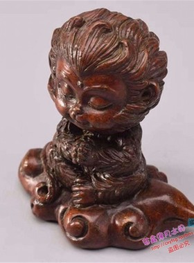 紫铜茶宠小物件悟空手把件摆件