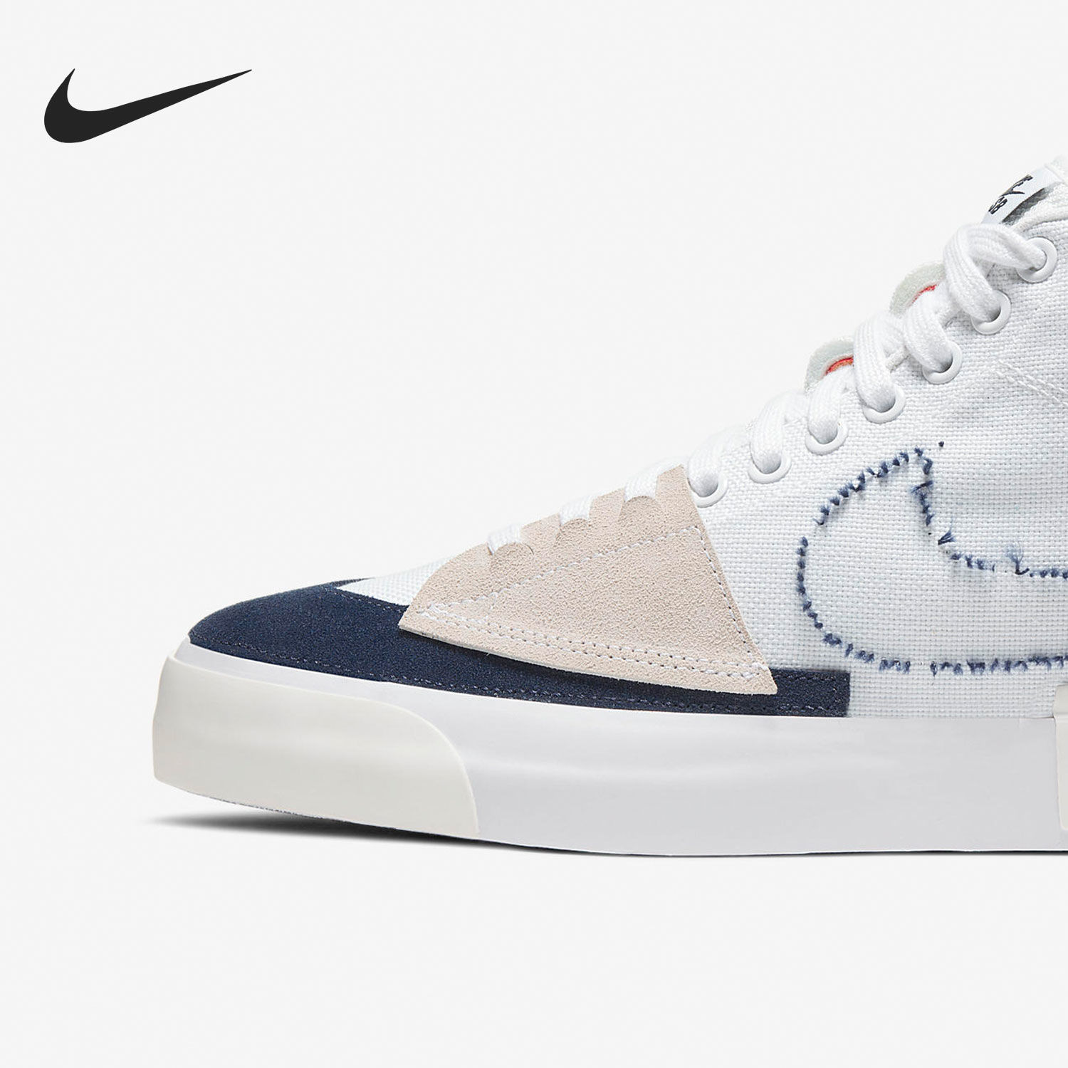 耐克正品BLAZER MID 男女拆钩拆线解构休闲鞋 CI3833-100江西TT仓 - 图3