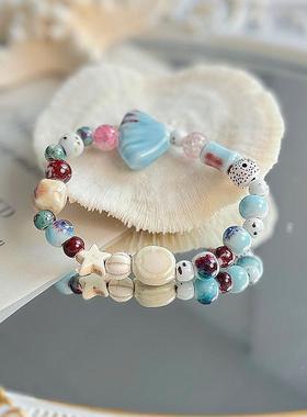 原创自制ins海星贝壳链子手机壳挂绳手机腕带链ccd相机链条可爱女