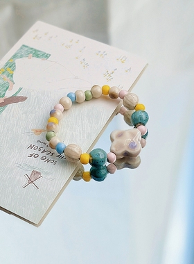 景德镇陶瓷手链国风女生小清新手工编织原创百搭新中式一米瓷