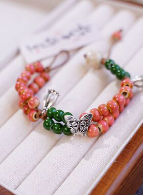 小红书陶瓷手链女高级感古风手工编织文艺流行饰品新中式手饰品