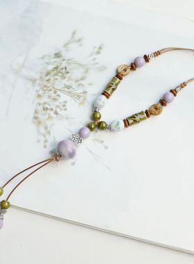 景德镇陶瓷项链不掉色女轻奢小众秋冬毛衣项链跨境饰品小红书首饰