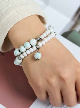 景德镇陶瓷手链女编织新中式礼物学生流行一米缕瓷文艺手串饰品