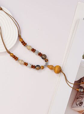 产地景德镇陶瓷项链葫芦跨境饰品国风文艺新中式手工编织项饰