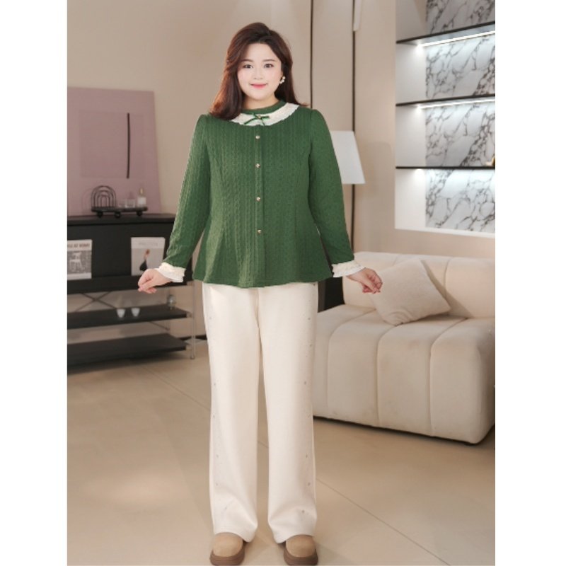 PWD33407【现货仅裤子】加绒软糯烫钻大码女装休闲裤【裤长104】,淘宝优惠券,粉丝福利购,淘宝优惠卷