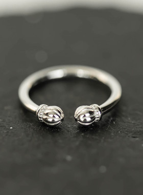 S925银新中式开口戒指