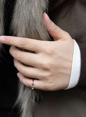 S925纯银C型开口极简女士尾戒