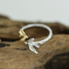 Yuqi sterling silver S925 gold and silver bird retro swallow opening adjustment ring new Chinese style gift for girlfriend