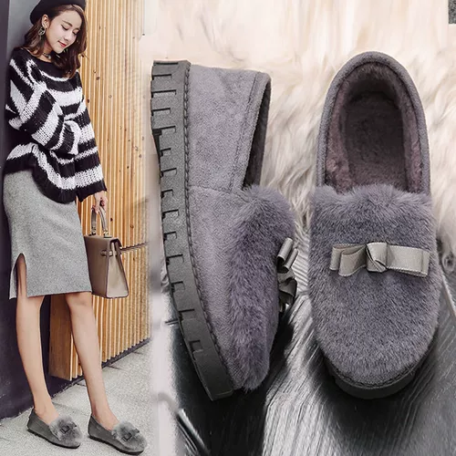 Doudou Shoes Женские новые зимние булочки теплые густые подошва для волос.