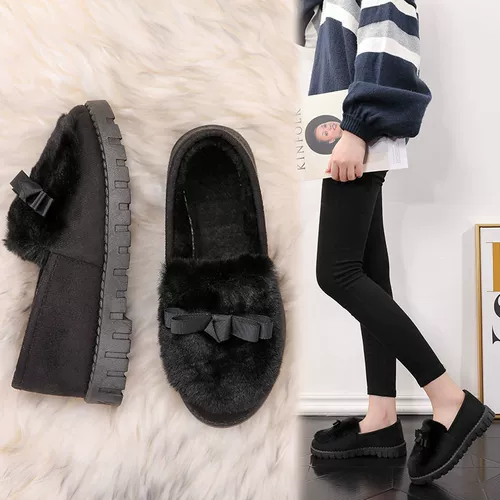 Doudou Shoes Женские новые зимние булочки теплые густые подошва для волос.