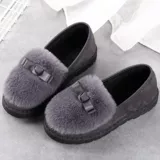 Новые зимние меховые туфли для женщин, теплые плюс бархатные, хлопковые туфли для родов, студенческий дом, корейская версия шапок без шнуровки.